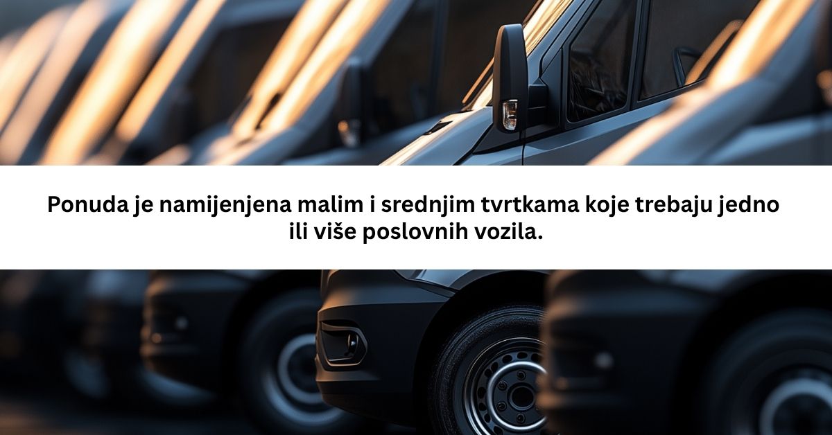 Ponuda je namijenjena malim i srednjim tvrtkama koje trebaju jedno ili više poslovnih vozila.